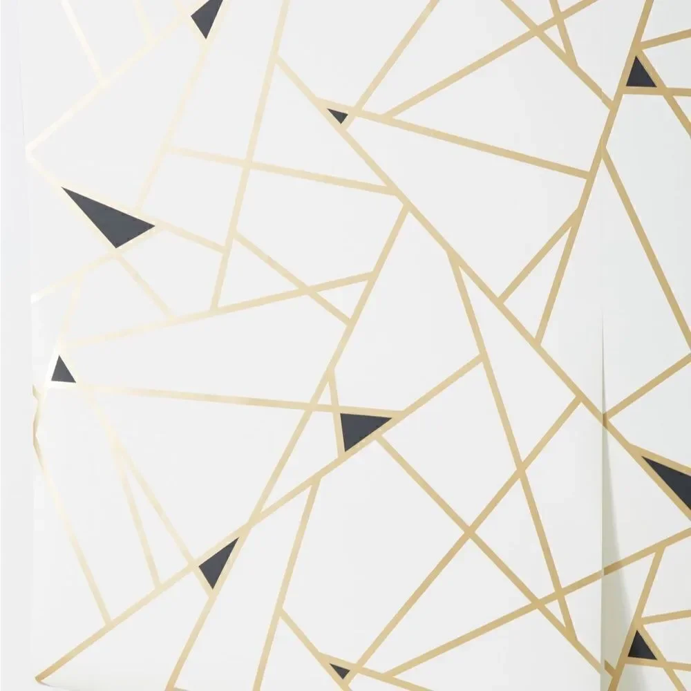 🆕 Anthropologie x York Wallcoverings Geo Mosaic Wallpaper Black White Gold